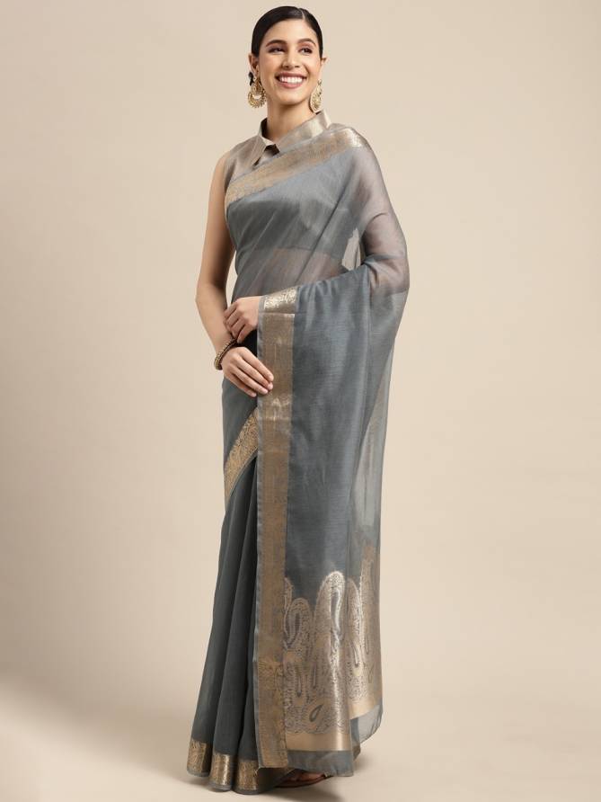 Sidnaz 6.1 New Fancy Party Wear Designer Linen Woven Saree Collection